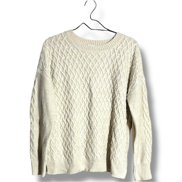 St. John’s Bay Cozy Relaxed Fit Crewneck Lightweight Cream Knit Sweater - Picture 12 of 16